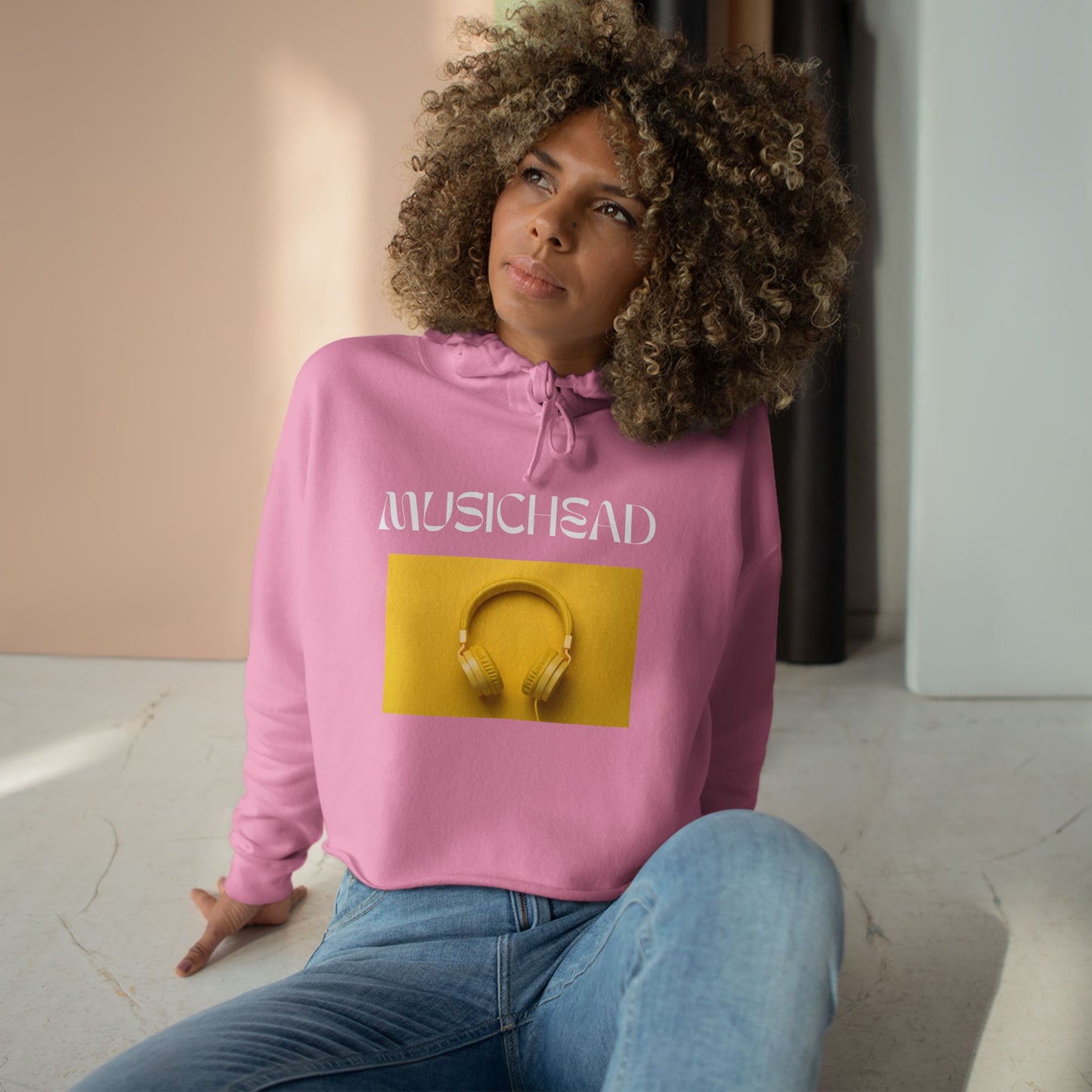 Musichead Crop Hoodie
