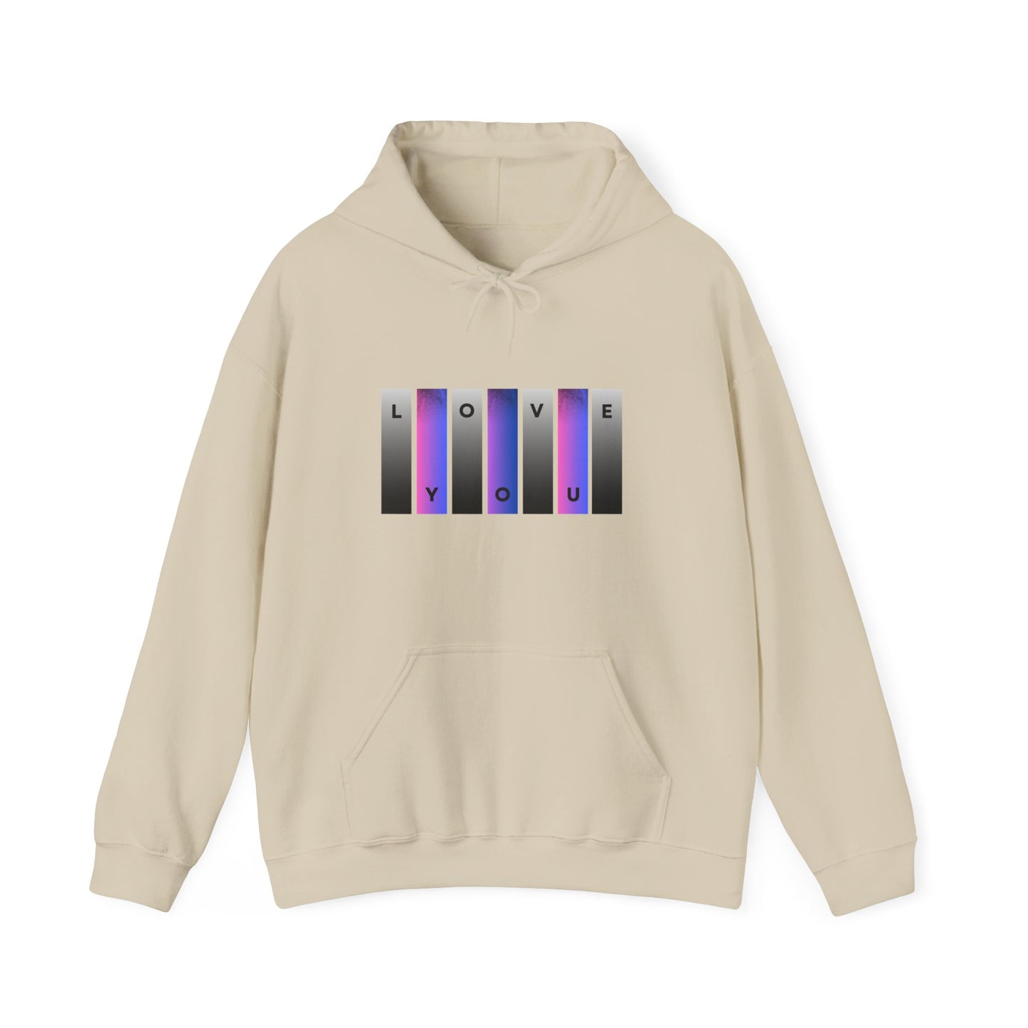 "Love You" Gradient Hoodie - Heavy Blend™ Sweatshirt for Cozy Moments