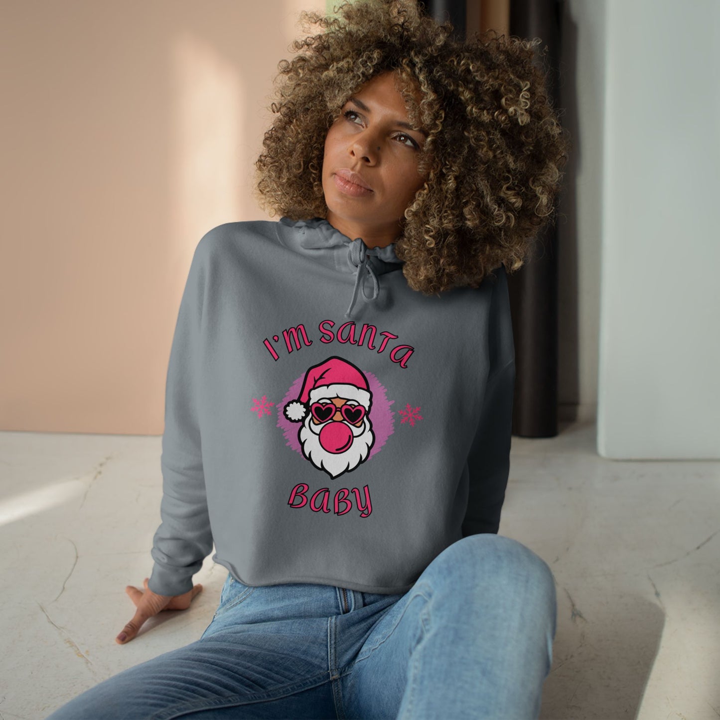 I'm Santa Baby Crop Hoodie