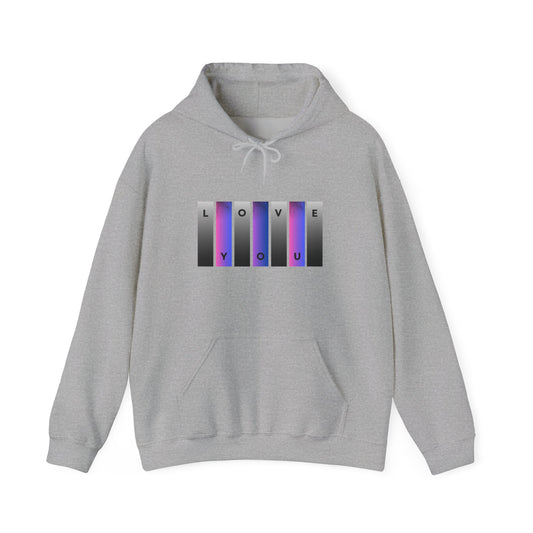 "Love You" Gradient Hoodie - Heavy Blend™ Sweatshirt for Cozy Moments