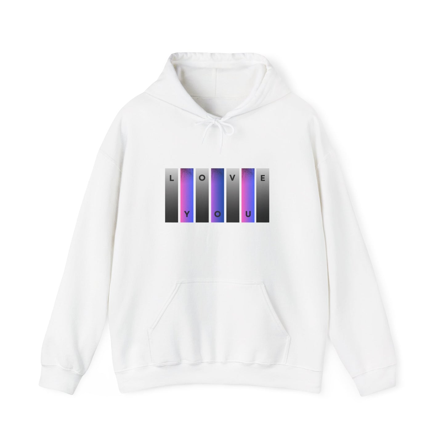 "Love You" Gradient Hoodie - Heavy Blend™ Sweatshirt for Cozy Moments