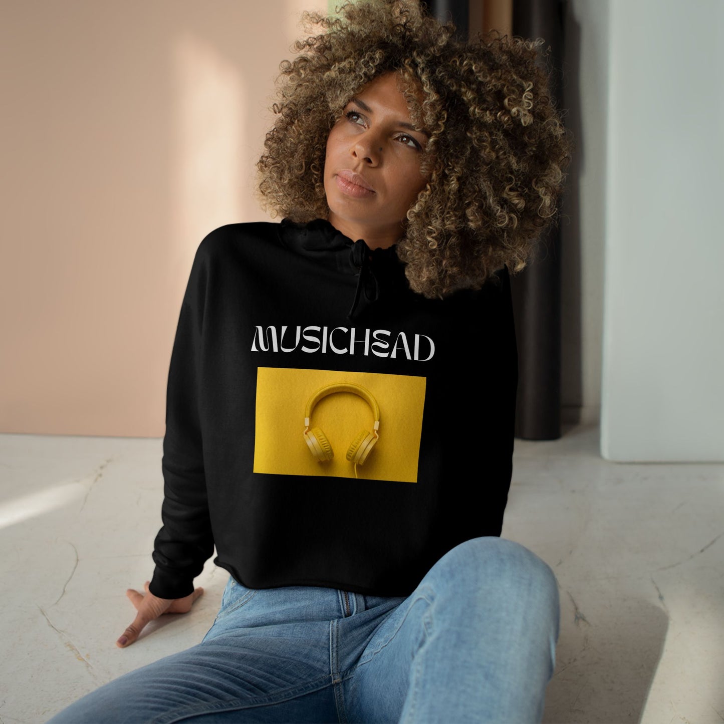 Musichead Crop Hoodie