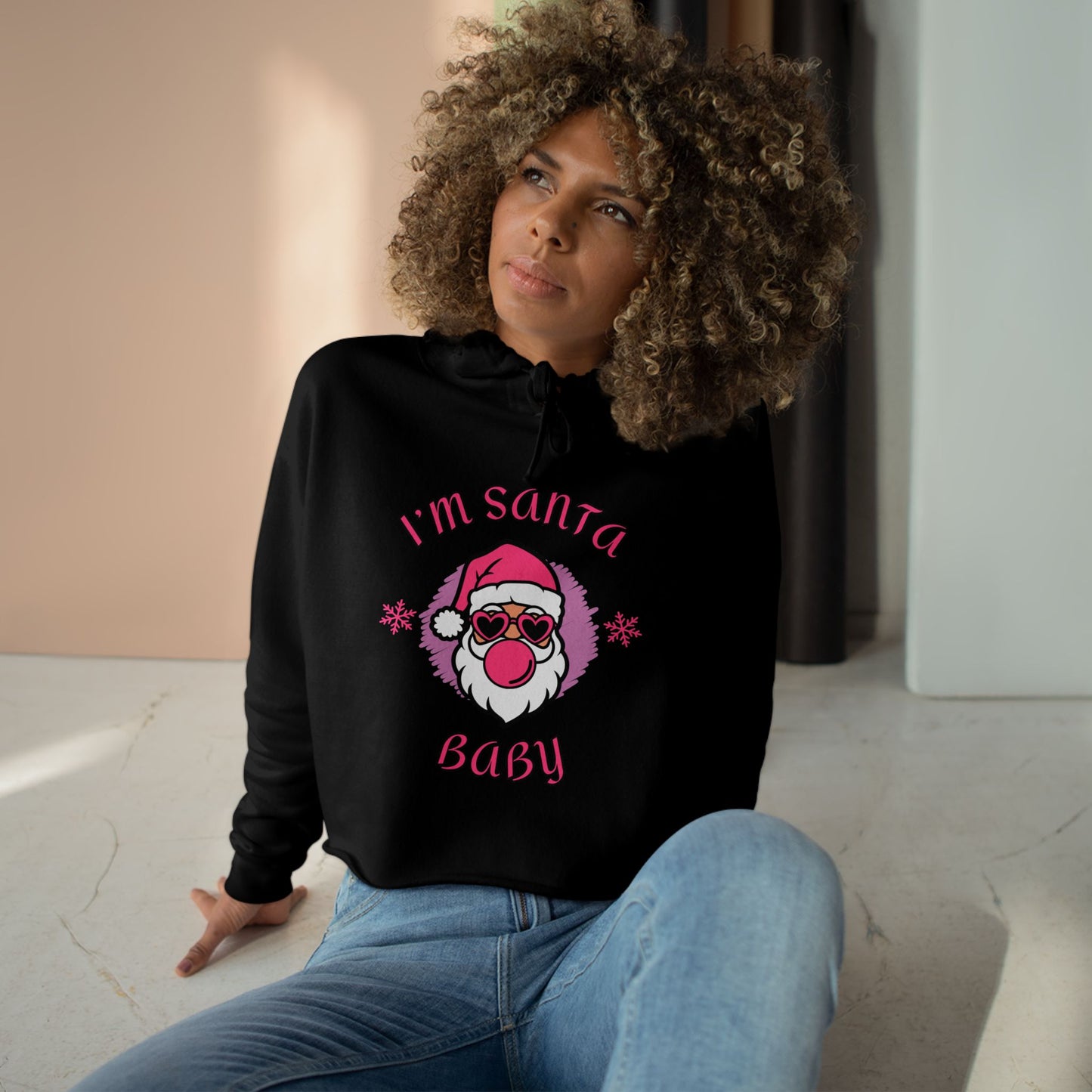 I'm Santa Baby Crop Hoodie