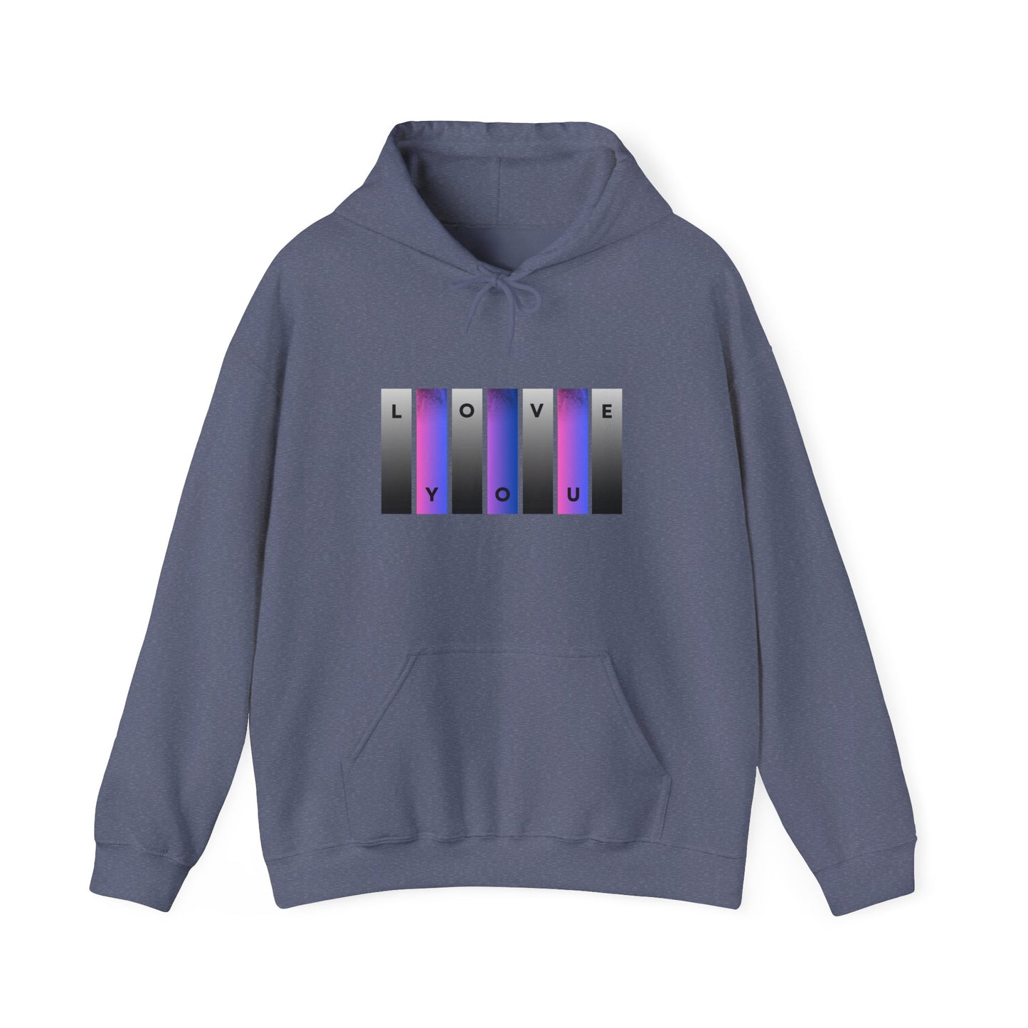"Love You" Gradient Hoodie - Heavy Blend™ Sweatshirt for Cozy Moments