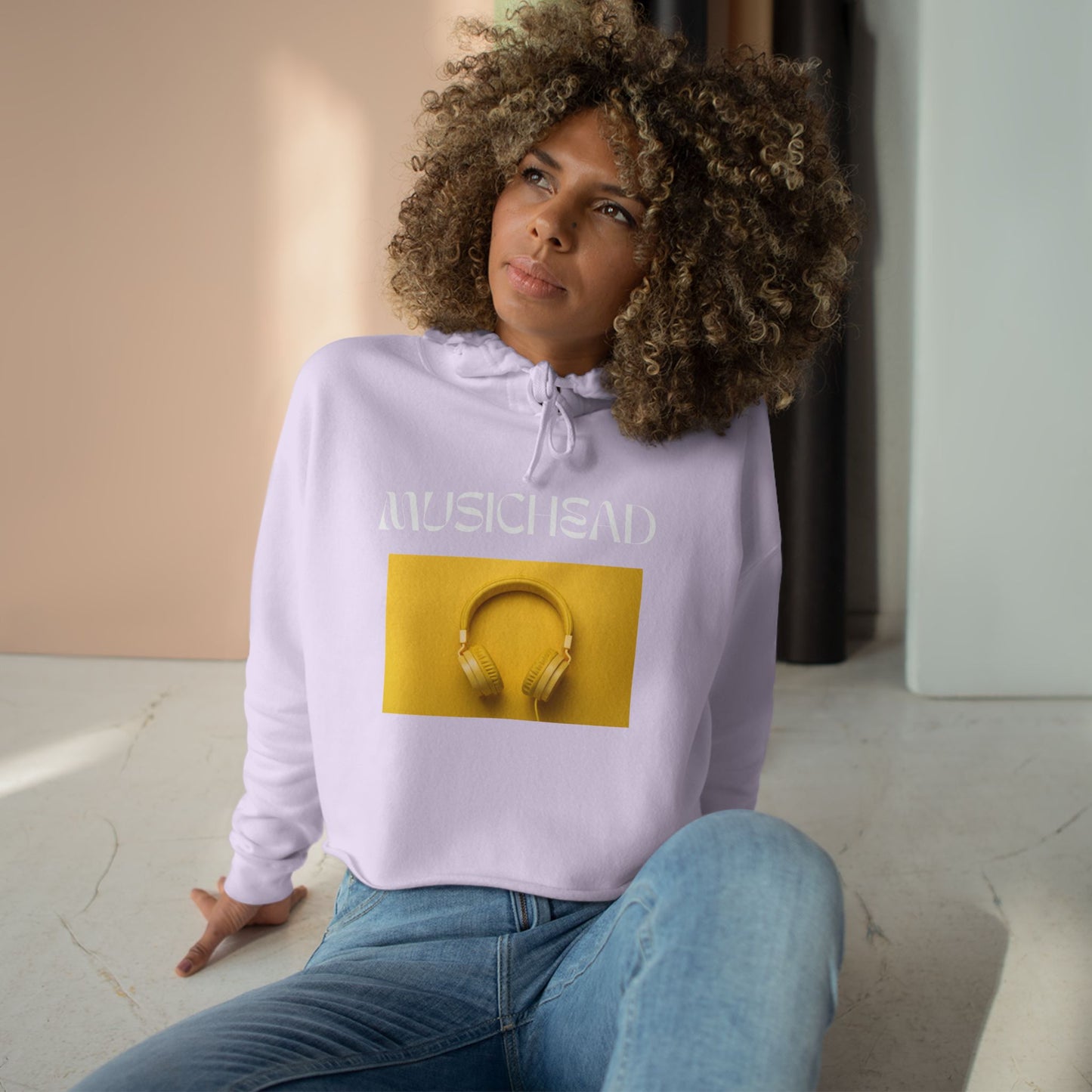 Musichead Crop Hoodie