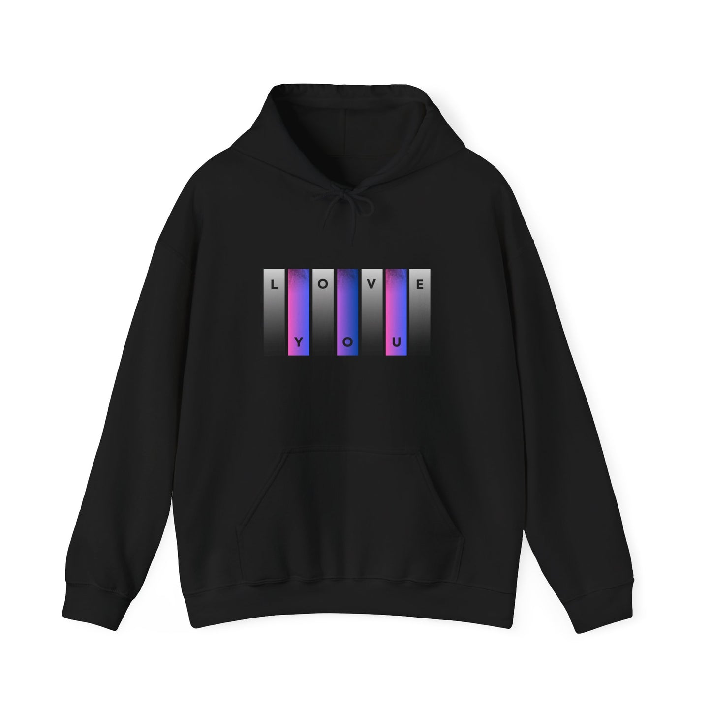 "Love You" Gradient Hoodie - Heavy Blend™ Sweatshirt for Cozy Moments