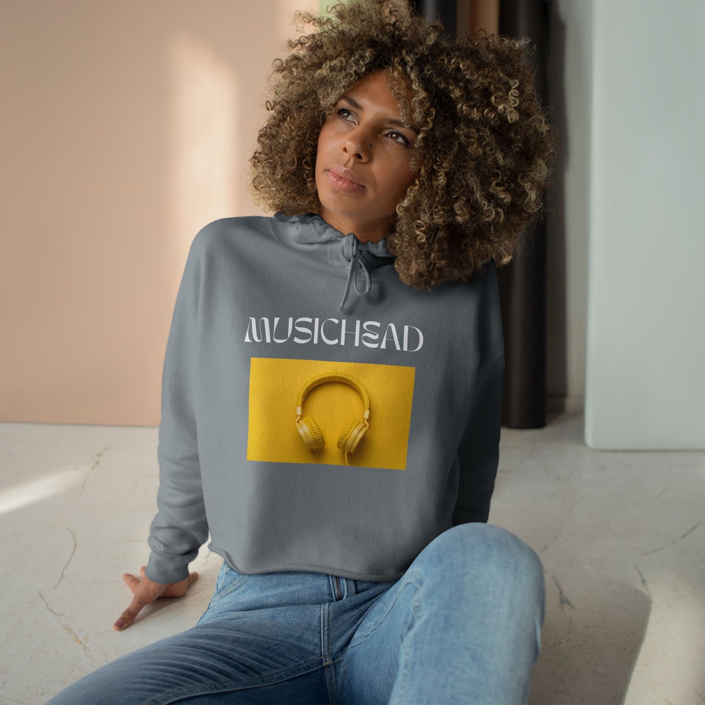Musichead Crop Hoodie